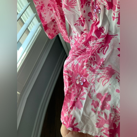 Vintage LIZ CLAIBORNE FIRST ISSUE Pink & White Button Up Cotton Blouse SZ Large - Picture 5 of 14